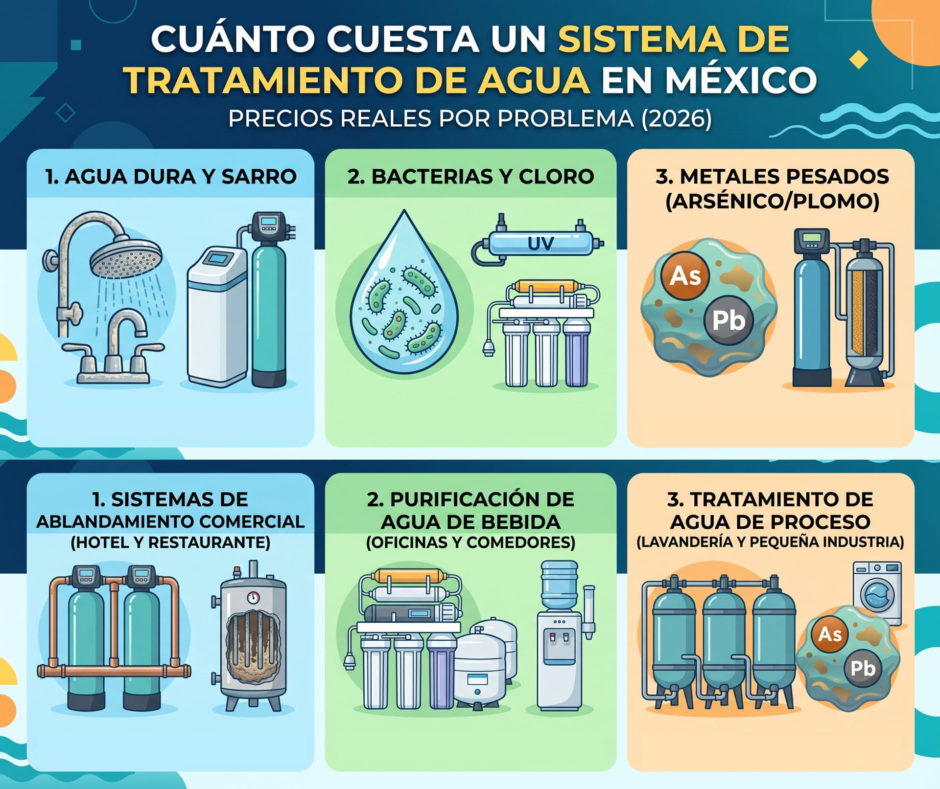 Cuánto cuesta un sistema de tratamiento de agua en México: precios reales por problema (2026)